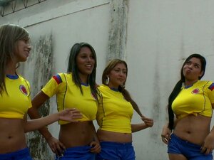 Watch These Sexy Latina Soccer Babes Play With Their Coach's Big Natural Tits And Bang Him Hard In A Steamy Group Session. Foot Fetish Fans Will Be Delighted! Porn