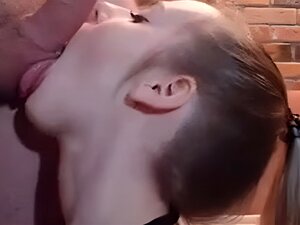 She loves to suck his nice dick. Licking balls and fucked doggy