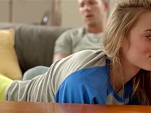 Nice blonde seduced stepbrother. A beautiful slut thought for a long time how to seduce her stepbro, but today he saw her round butt and now his dick is fucking a tight pussy