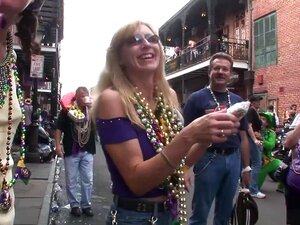 Crazy pornstar in exotic brazilian, striptease adult movie, You're now In New Orleans, watching a street level view of the hundreds of wild ladies who love getting a string of beads, for every time they flash their hooters. One interracial lesbian couple a