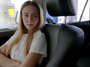 Pervy stepbrother making Audrey Hempburne ride his dick. Audrey does not want to get out of the car  He offers her a deal If she gives him a blowjob he will let her skip out on class for the day She agrees sucking his pole in the car Then they make it back to their place where they fuck