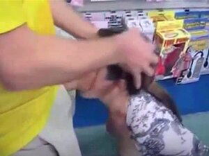 She sucking my cock in a porn store