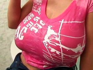 Huge breasts babe teasing hard