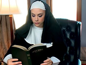 Nun Chanel dominates black sinner Ana, paddling her hard and waxing her body before finally taking her anal innocence with a strap-on.