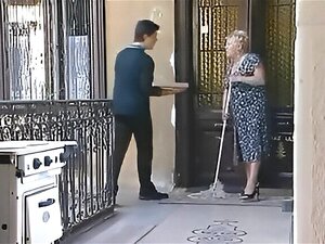 Horny Granny Gets A Special Pizza Delivery From A Fresh, Hungry Stud. Watch Her Big Body Get Slammed With Pleasure. Porn